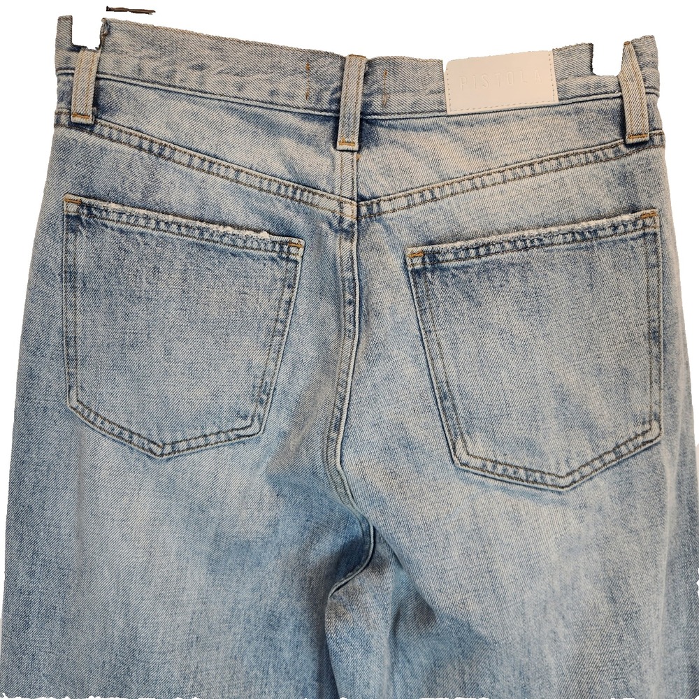Pistola Bobbie Crossover High-Rise Wide Leg Jeans Light Wash Women Denim Size 26 - Picture 6 of 9